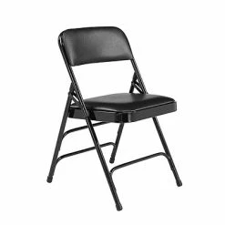 Flash Sale 🔔 Folding Chairs National Public Seating 1300 Series Premium Vinyl Upholstered Triple Brace Double Hinge Folding Chair, Black, 52 Pack (1310/52) 🤩