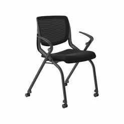 Promo 🔥 Stacking & Folding Chairs HON Motivate Fabric Office Stacking & Nesting Chair, Onyx/Black (HMN2.F.S.IM.ON.CU10.BLCK) ⌛