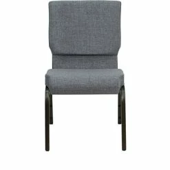Best Pirce 🔥 Stacking Chairs Flash Furniture HERCULES Series 18.5'' Wide Stacking Church Chair With 4.25'' Thick Seat - Gold Vein Frame, Gray, 20 Pack ✨ -Advantage Shop m000051173 s7