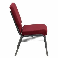 Deals ⭐ Stacking & Folding Chairs Flash Furniture HERCULES 18 1/2" Church Chairs W/Book Rack & Silver Vein Frame, Burgundy, 20/Pack 👏 -Advantage Shop m000051203 s7
