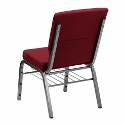Deals ⭐ Stacking & Folding Chairs Flash Furniture HERCULES 18 1/2" Church Chairs W/Book Rack & Silver Vein Frame, Burgundy, 20/Pack 👏 -Advantage Shop m000051204 s7