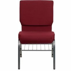 Deals ⭐ Stacking & Folding Chairs Flash Furniture HERCULES 18 1/2" Church Chairs W/Book Rack & Silver Vein Frame, Burgundy, 20/Pack 👏 -Advantage Shop m000051205 s7