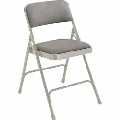 New 🧨 National Public Seating NPS 2200 Series Fabric Padded Premium Folding Chairs, Greystone/Grey, 4/Pack (2202/4) ⭐