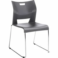Wholesale 🥰 Stacking Chairs GIS Global Duet™ Armless Stacking Chair, Polypropylene Plastic, Platinum, Seat: 18"W X 17 1/2"D, Back: 18"W X 16"H 👏