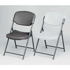 Deals 🛒 Iceberg Rough 'N Ready Folding Chairs, Plastic, Charcoal, Seat: 18 3/4"W X 21 1/2"D, Back: 18 3/4"W X 20 1/4"H ✨ -Advantage Shop s0831167 s7