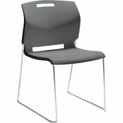 Budget ⌛ Stacking Chairs Global Popcorn™ Plastic Stack Chair Without Arms, Platinum,, 4/Ct (TD6711-PLT) 🧨
