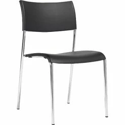 Best Sale 🌟 Global Stacking Chairs Offices To Go® Armless Stack Chair, Plastic, Black, Seat: 16.5"Wx16"D, Back: 17.5"Wx14.5"H, 4/CT 🎉