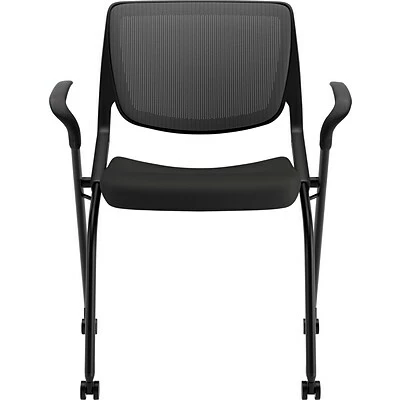 Brand new 🎉 Nesting Chairs HON Motivate Ilira Stretch/Fabric Nesting Stacking Chair, Fixed Arms, Onyx Shell, Black 🛒 7 Brand new 🎉 Nesting Chairs HON Motivate Ilira Stretch/Fabric Nesting Stacking Chair, Fixed Arms, Onyx Shell, Black 🛒 - Image 5