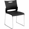 Best Sale 😉 Stacking Chairs Offices To Go Plastic Armless Stacking Chair, Black/Chrome, 4/Pk (TDOTG11310B) 👍