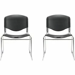 Top 10 👏 Global Stacking & Folding Chairs Offices To Go Plastic Office Chair, Black, 2/Pack (OTG11700) 🔥
