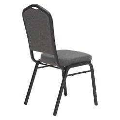 Promo 😀 National Public Seating Stacking Chairs NPS 9300 Series Deluxe Fabric Upholstered Stack Chair, Natural Graystone/Black Sandtex, 4 Pack (9362-BT/4) 🧨 -Advantage Shop sp105967424 s7