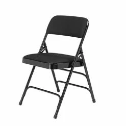 Cheap 🎉 National Public Seating NPS 2300 Series Fabric Padded Triple Brace Double Hinge Premium Folding Chairs, Midnight Black/Black, 100 Pack (2310/100) 🔔