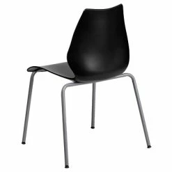Buy 🥰 Stacking Chairs Flash Furniture Hercules Series Polypropylene Stackable Chair With Silver Frame, Black (RUT288BK) 🧨 -Advantage Shop sp109852582 s7