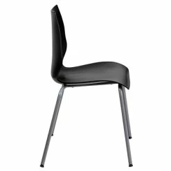 Buy 🥰 Stacking Chairs Flash Furniture Hercules Series Polypropylene Stackable Chair With Silver Frame, Black (RUT288BK) 🧨 -Advantage Shop sp109852584 s7