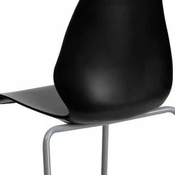 Buy 🥰 Stacking Chairs Flash Furniture Hercules Series Polypropylene Stackable Chair With Silver Frame, Black (RUT288BK) 🧨 -Advantage Shop sp109852627 s7