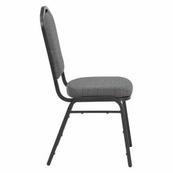 Hot Sale 🎁 National Public Seating Stacking Chairs NPS 9300 Series Deluxe Fabric Upholstered Stack Chair, Natural Graystone/Black Sandtex, 40 Pack (9362-BT/40) ❤️ -Advantage Shop sp109932436 s7