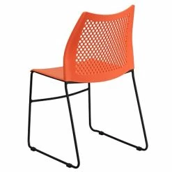 Brand new 😍 Stacking Chairs Flash Furniture Hercules Series Plastic Stack Chair, Orange (RUT498AORANGEGG) 👏 -Advantage Shop sp109937686 s7