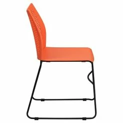 Brand new 😍 Stacking Chairs Flash Furniture Hercules Series Plastic Stack Chair, Orange (RUT498AORANGEGG) 👏 -Advantage Shop sp109937688 s7