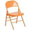 Coupon 🎉 Folding Chairs Flash Furniture HERCULES COLORBURST Series Orange Marmalade Double Hinged Metal Folding Chair (HF3-ORANGE-GG) 🥰 -Advantage Shop sp111678724 s7