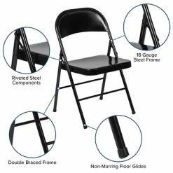 Promo 🛒 Folding Chairs Flash Furniture HERCULES Series Metal Folding Chair (BDF002BK) 🎉 -Advantage Shop sp112116288 s7