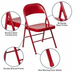 Best deal 😉 Folding Chairs Flash Furniture HERCULES Series Metal Folding Chair (BDF002RED) 🔥 -Advantage Shop sp112116298 s7