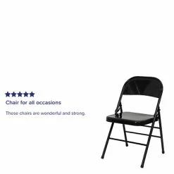Outlet 🎉 Folding & Stacking Chairs Flash Furniture HERCULES Series Metal Folding Chair, Black, 2/Pack (2BDF002BK) 🔔 -Advantage Shop sp112116855 s7