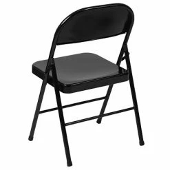 Outlet 🎉 Folding & Stacking Chairs Flash Furniture HERCULES Series Metal Folding Chair, Black, 2/Pack (2BDF002BK) 🔔 -Advantage Shop sp112116858 s7
