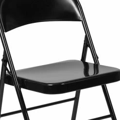 Outlet 🎉 Folding & Stacking Chairs Flash Furniture HERCULES Series Metal Folding Chair, Black, 2/Pack (2BDF002BK) 🔔 -Advantage Shop sp112116859 s7