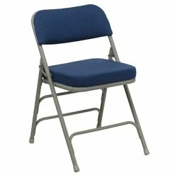 Hot Sale 🤩 Folding & Stacking Chairs Flash Furniture HERCULES Series Fabric Folding Chair, Navy, 2/Pack (2HAMC320AFNVY) 🔔 -Advantage Shop sp112116865 s7