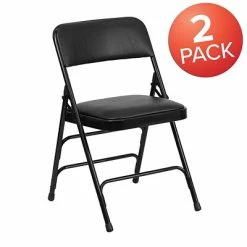 Cheapest 🎉 Folding & Stacking Chairs Flash Furniture HERCULES Series Vinyl Folding Chair, Black, 2/Pack (2HAMC309AVBK) 👍 -Advantage Shop sp112116885 s7