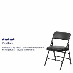 Cheapest 🎉 Folding & Stacking Chairs Flash Furniture HERCULES Series Vinyl Folding Chair, Black, 2/Pack (2HAMC309AVBK) 👍 -Advantage Shop sp112116887 s7