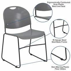 Best deal ✔️ Stacking Chairs Flash Furniture Hercules Series Plastic Stack Chair, Gray (RUT188GY) 🤩 -Advantage Shop sp112222162 s7