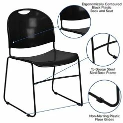 Cheapest ⌛ Stacking Chairs Flash Furniture HERCULES™ Plastic Ultra Compact Stack Chair, Black [RUT188BKCHR] 🔥 -Advantage Shop sp123068912 s7