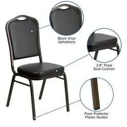 Outlet ✔️ Flash Furniture HERCULES Banquet Chairs W/Black Vinyl & Gold Vein Frame, 4/Pack 💯 -Advantage Shop sp123070296 s7