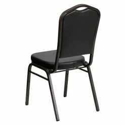 Outlet ✔️ Flash Furniture HERCULES Banquet Chairs W/Black Vinyl & Gold Vein Frame, 4/Pack 💯 -Advantage Shop sp123070327 s7