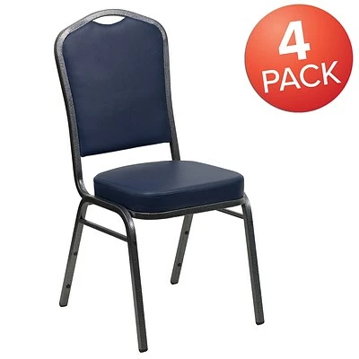 New ๐ Flash Furniture HERCULES 4/Pack Banquet Chairs W/Vinyl Seat Silver Vein Frame (4FDC01SVNY) ๐ 5 New ๐ Flash Furniture HERCULES 4/Pack Banquet Chairs W/Vinyl Seat Silver Vein Frame (4FDC01SVNY) ๐ - Image 3