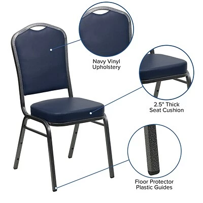 New ๐ Flash Furniture HERCULES 4/Pack Banquet Chairs W/Vinyl Seat Silver Vein Frame (4FDC01SVNY) ๐ 8 New ๐ Flash Furniture HERCULES 4/Pack Banquet Chairs W/Vinyl Seat Silver Vein Frame (4FDC01SVNY) ๐ - Image 6