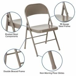 Cheap 🔥 Folding & Stacking Chairs Flash Furniture HERCULES Series Metal Folding Chair, Gray, 2/Pack (2BDF002GY) ✔️ -Advantage Shop sp124436345 s7