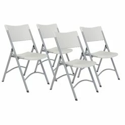 Flash Sale ⌛ National Public Seating Banquet Chairs NPS 600 Series Plastic Banquet/Reception Chairs, Speckled Gray, 4 Pack (602/4) 🤩