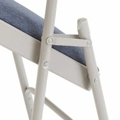 Hot Sale ⭐ National Public Seating NPS 2200 Series Fabric Padded Premium Folding Chairs, Imperial Blue/Gray, 4 Pack (2205/4) 🎉 -Advantage Shop sp130557466 s7