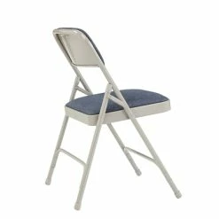 Hot Sale ⭐ National Public Seating NPS 2200 Series Fabric Padded Premium Folding Chairs, Imperial Blue/Gray, 4 Pack (2205/4) 🎉 -Advantage Shop sp130557471 s7
