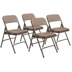 Best Pirce 😀 National Public Seating NPS 2200 Series Fabric Padded Premium Folding Chairs, Russet Walnut, 4 Pack (2207/4) ⭐
