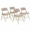 Budget 🎉 National Public Seating NPS 2300 Series Fabric Padded Triple Brace Double Hinge Premium Folding Chairs, Cafe Beige/Beige, 4 Pack (2301/4) 🔔