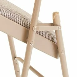 Budget 🎉 National Public Seating NPS 2300 Series Fabric Padded Triple Brace Double Hinge Premium Folding Chairs, Cafe Beige/Beige, 4 Pack (2301/4) 🔔 -Advantage Shop sp130557495 s7