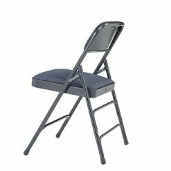 Outlet ✔️ National Public Seating NPS 2300 Series Fabric Padded Triple Brace, Double Hinge Premium Folding Chairs, Imperial Blue, 4 Pack (2304/4) 🎁 -Advantage Shop sp130557527 s7