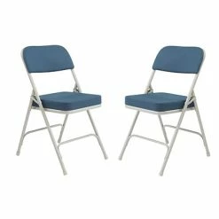 Best deal 😉 National Public Seating NPS 3200 Series Premium 2" Fabric Padded Folding Chairs, Regal Blue/Gray, 2 Pack (3215/2) ✨
