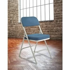 Best deal 😉 National Public Seating NPS 3200 Series Premium 2" Fabric Padded Folding Chairs, Regal Blue/Gray, 2 Pack (3215/2) ✨ -Advantage Shop sp130557553 s7