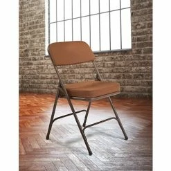 Brand new 😀 National Public Seating NPS 3200 Series Premium 2" Fabric Padded Folding Chairs, Antique Gold/Brown, 2 Pack (3219/2) ⌛ -Advantage Shop sp130557561 s7