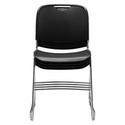 Wholesale 🎁 National Public Seating Stacking Chairs NPS 8500 Series HI-Tech Ultra-Compact Plastic Seat/Back Stack Chair, Black/Chrome, 4 Pack (8510/4) ⌛ -Advantage Shop sp130557610 s7