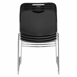 Wholesale 🎁 National Public Seating Stacking Chairs NPS 8500 Series HI-Tech Ultra-Compact Plastic Seat/Back Stack Chair, Black/Chrome, 4 Pack (8510/4) ⌛ -Advantage Shop sp130557611 s7